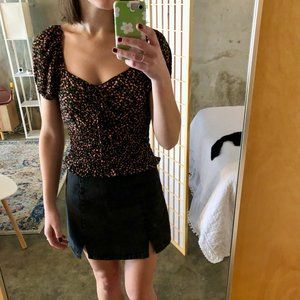 Sienna Sky Floral Top XS Black / Red